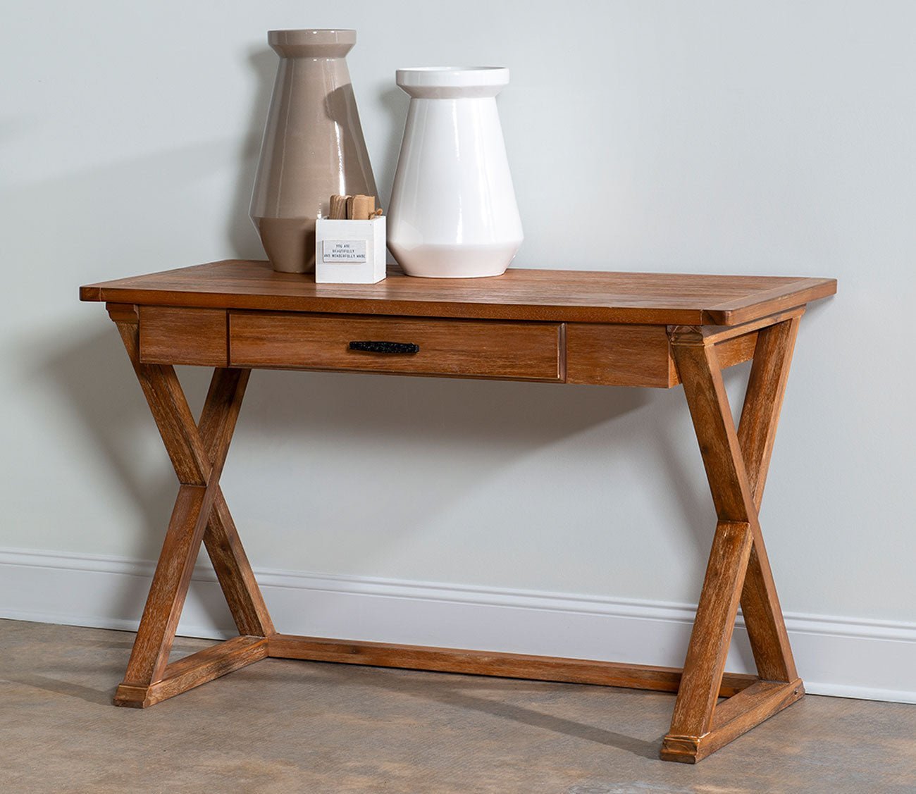 Sawyer X-Leg 1-Drawer Wood Desk