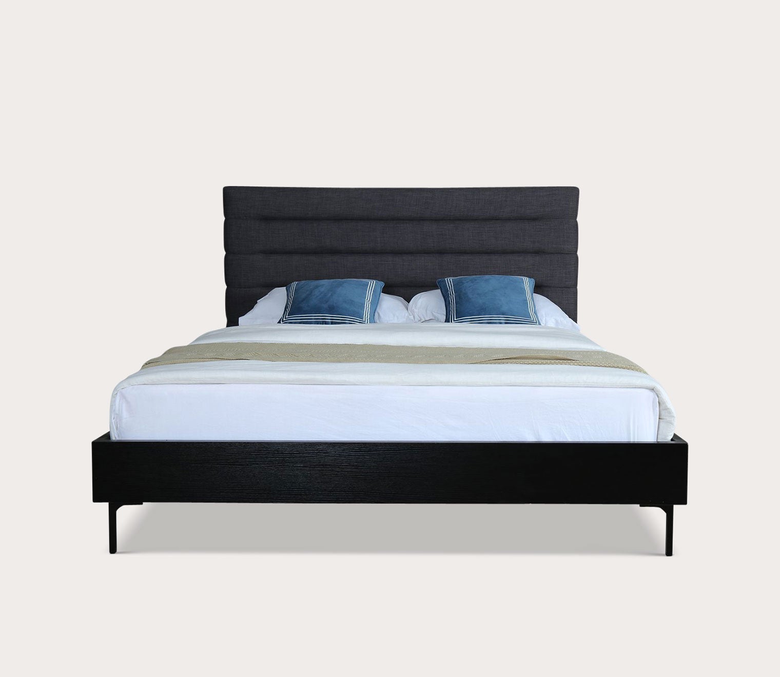Schwamm Channel Tufted Fabric Upholstered Platform Bed by Manhattan Comfort