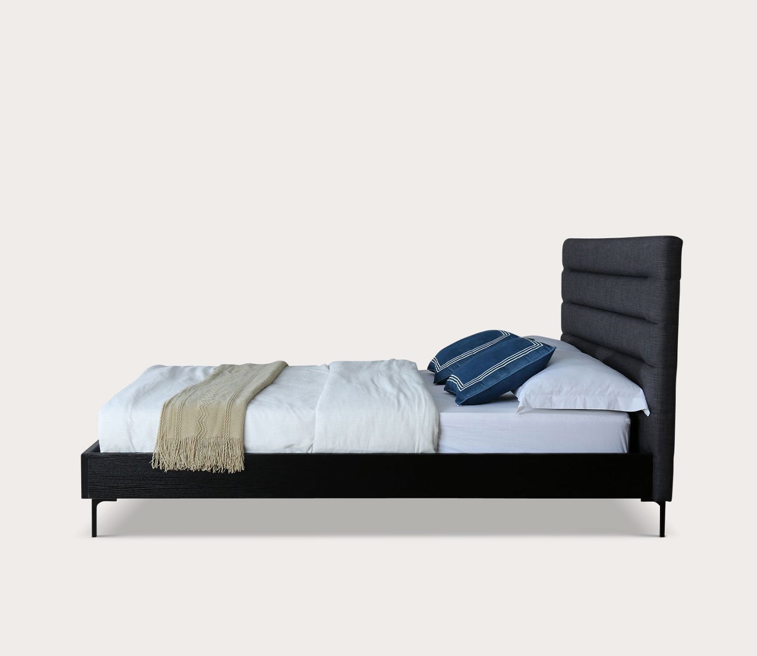Schwamm Channel Tufted Fabric Upholstered Platform Bed by Manhattan Comfort