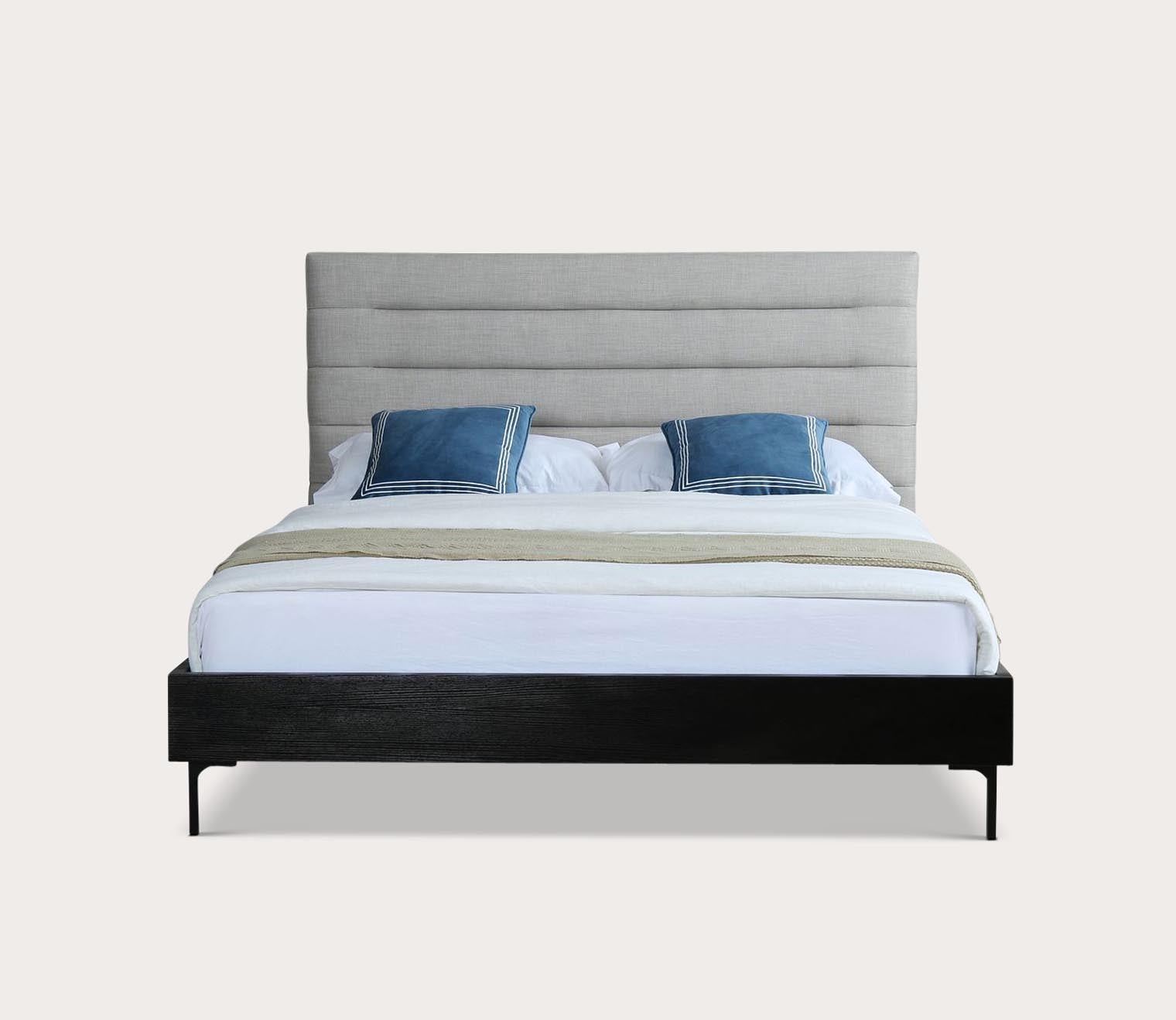 Schwamm Channel Tufted Fabric Upholstered Platform Bed by Manhattan Comfort