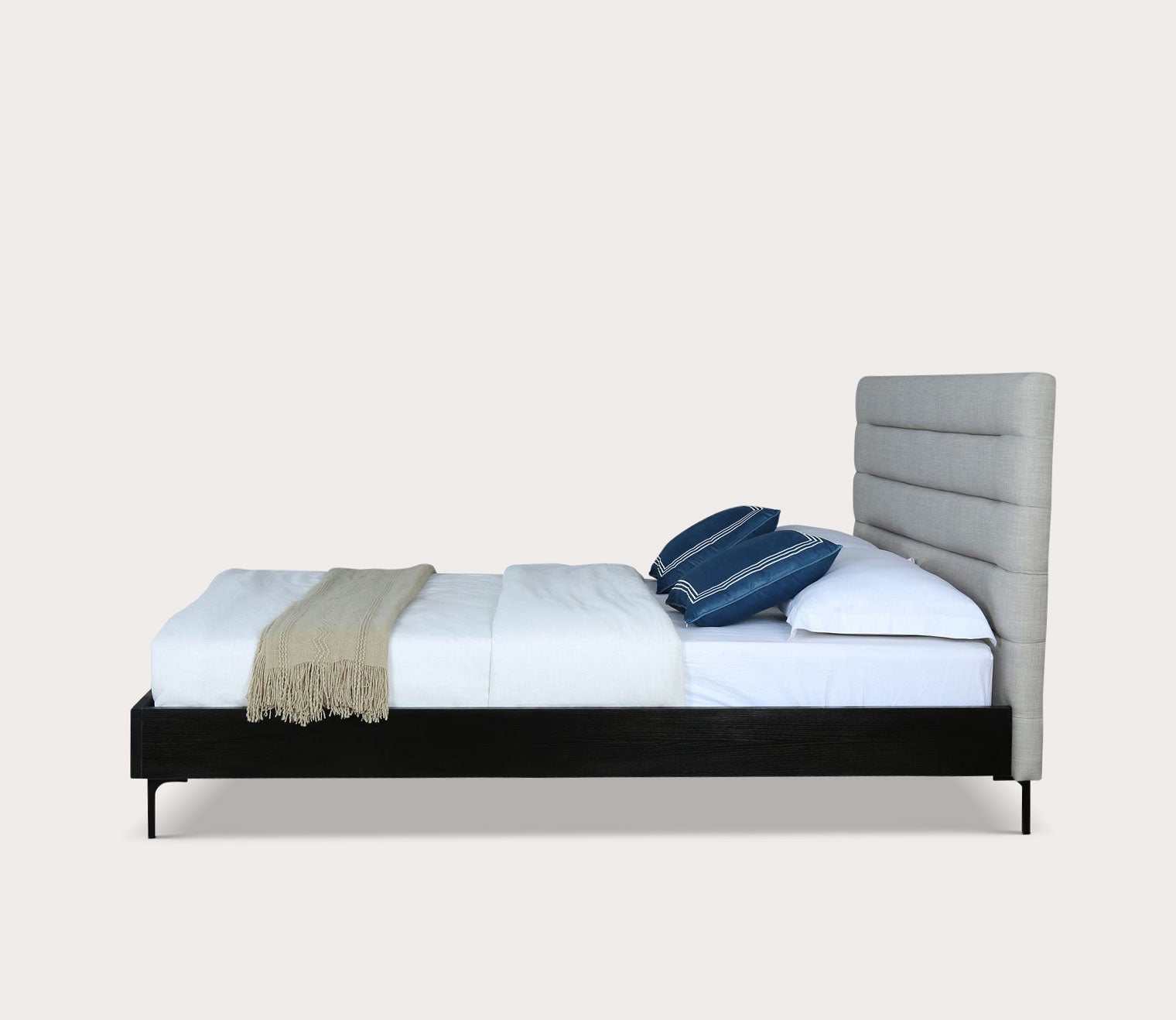 Schwamm Channel Tufted Fabric Upholstered Platform Bed by Manhattan Comfort