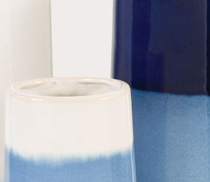 Sconset White & Blue Vases Set of 3 by Uttermost