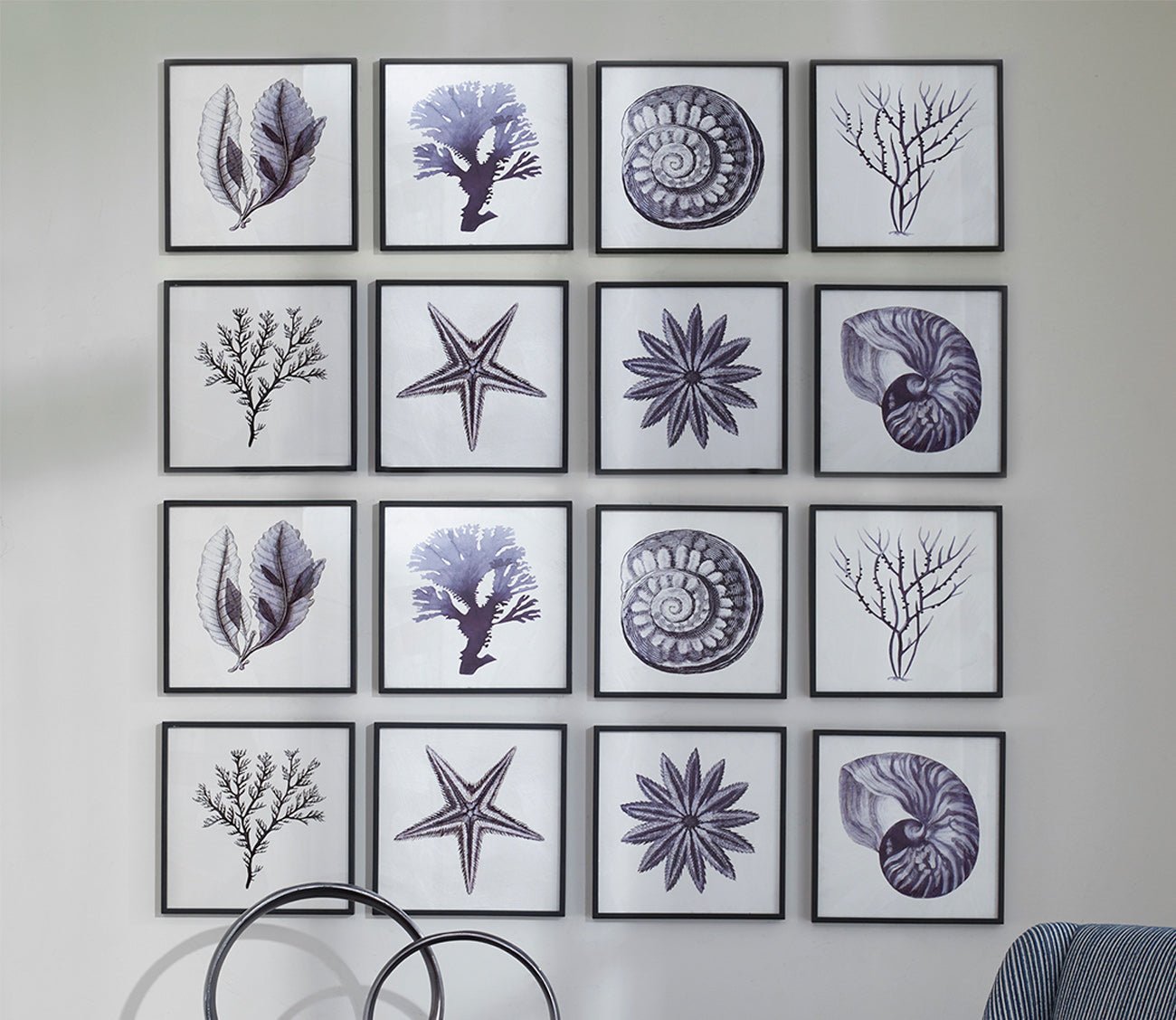 Sea Living Framed Prints Set of 8