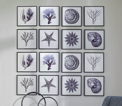 Sea Living Framed Prints Set of 8 by Uttermost