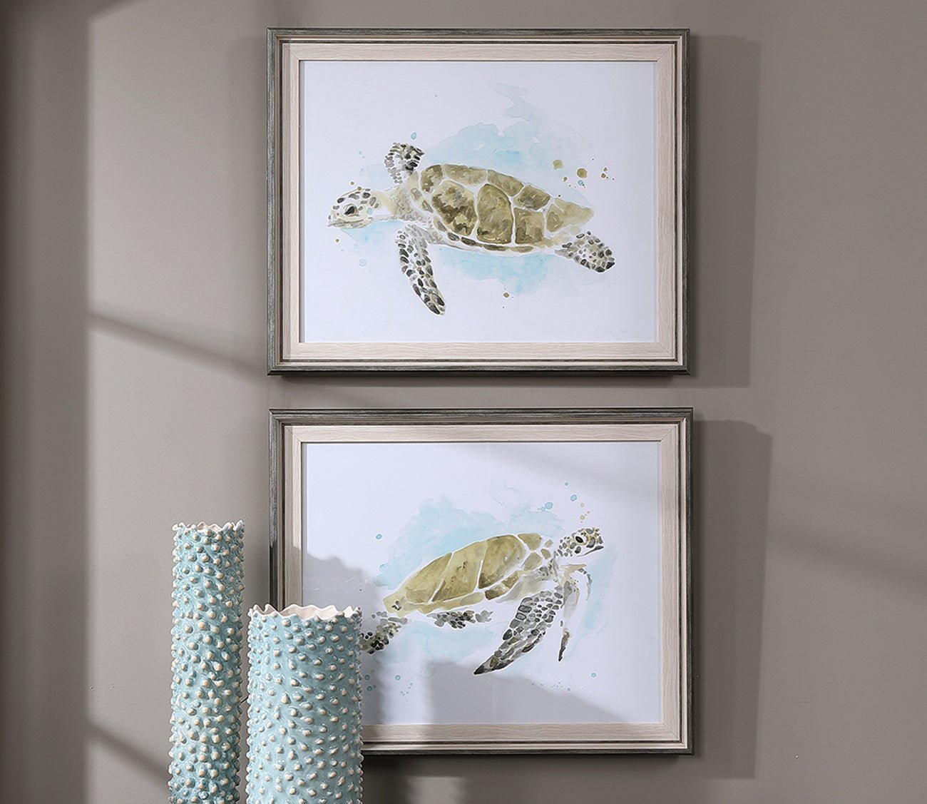 Sea Turtle Study Framed Prints Set of 2