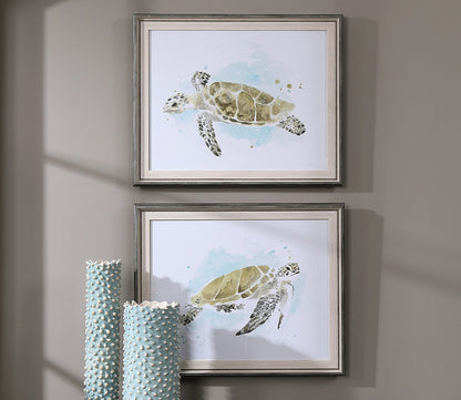 Sea Turtle Study Framed Prints Set of 2 by Uttermost