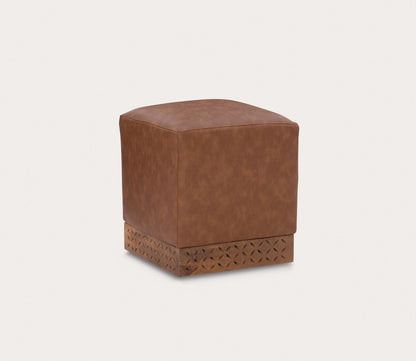 Seabury Mango Wood Upholstered Square Ottoman by Powell