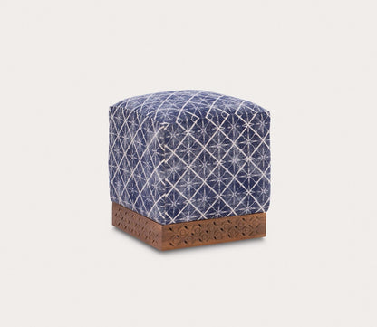 Seabury Mango Wood Upholstered Square Ottoman by Powell