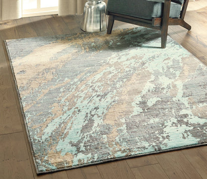 Sedona Blue and Grey Abstract Area Rug by Oriental Weavers