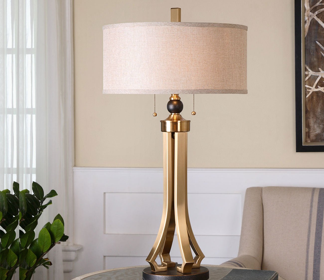 Selvino Brushed Brass Table Lamp