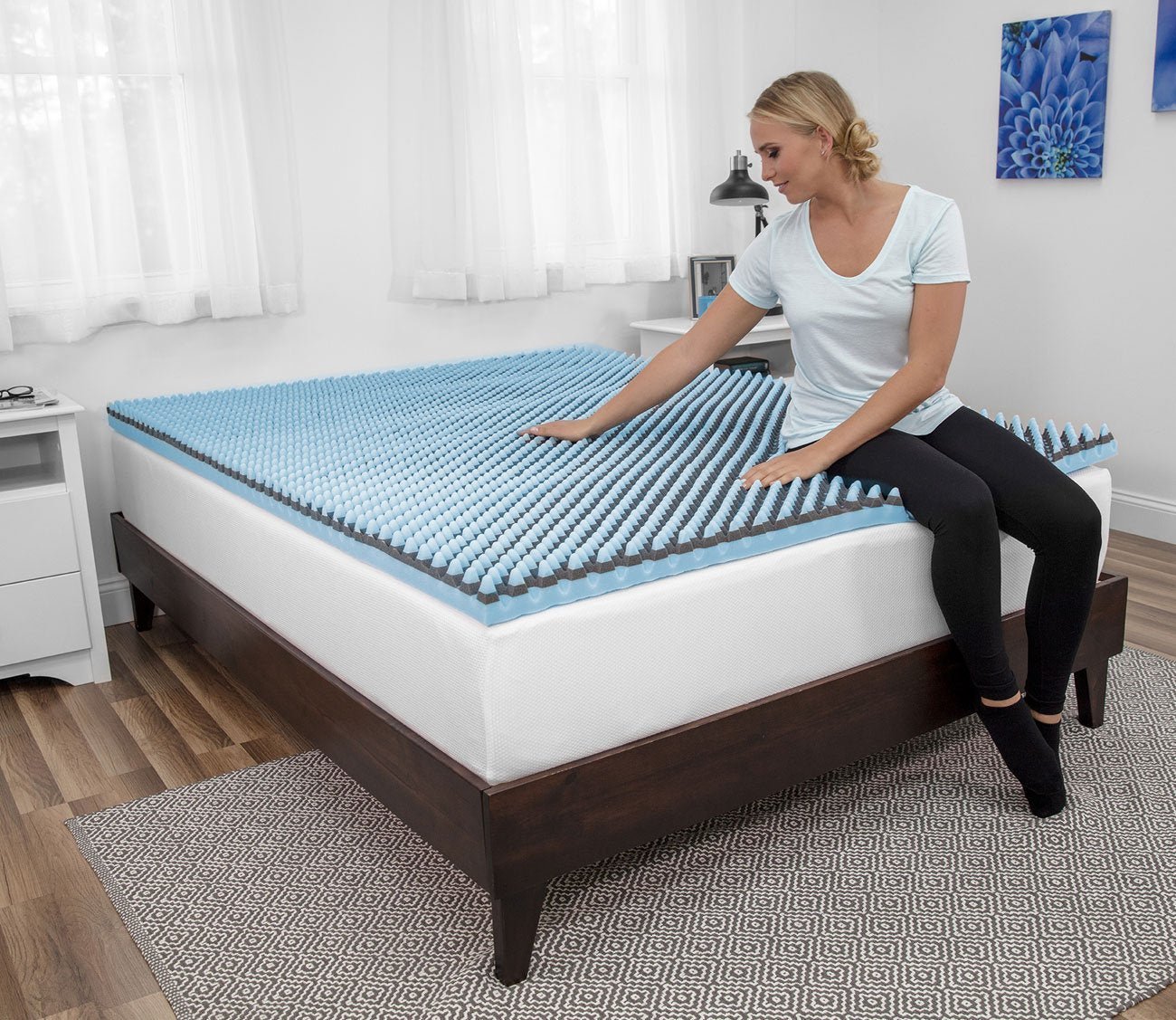 Sensorwell Charcoal Hybrid 2.5-Inch Memory Foam Mattress Topper by Soft-Tex