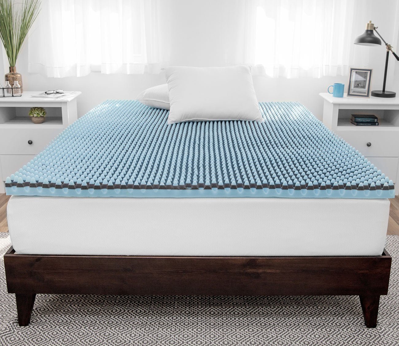 Sensorwell Charcoal Hybrid 2.5-Inch Memory Foam Mattress Topper