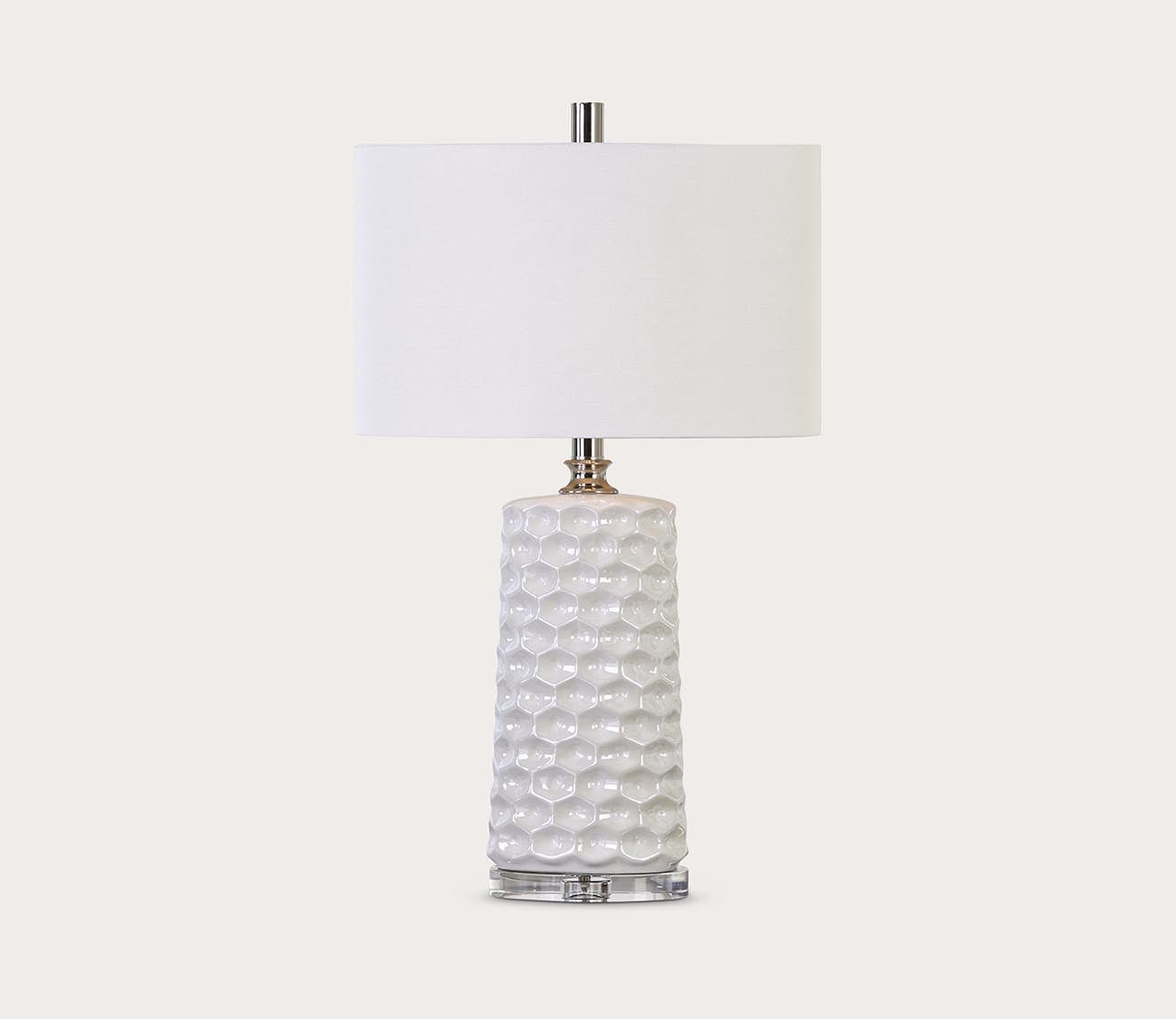 Sesia White Honeycomb Table Lamp by Uttermost