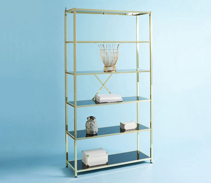 Shawn 5-Shelf Gold Metal Bookcase by Safavieh