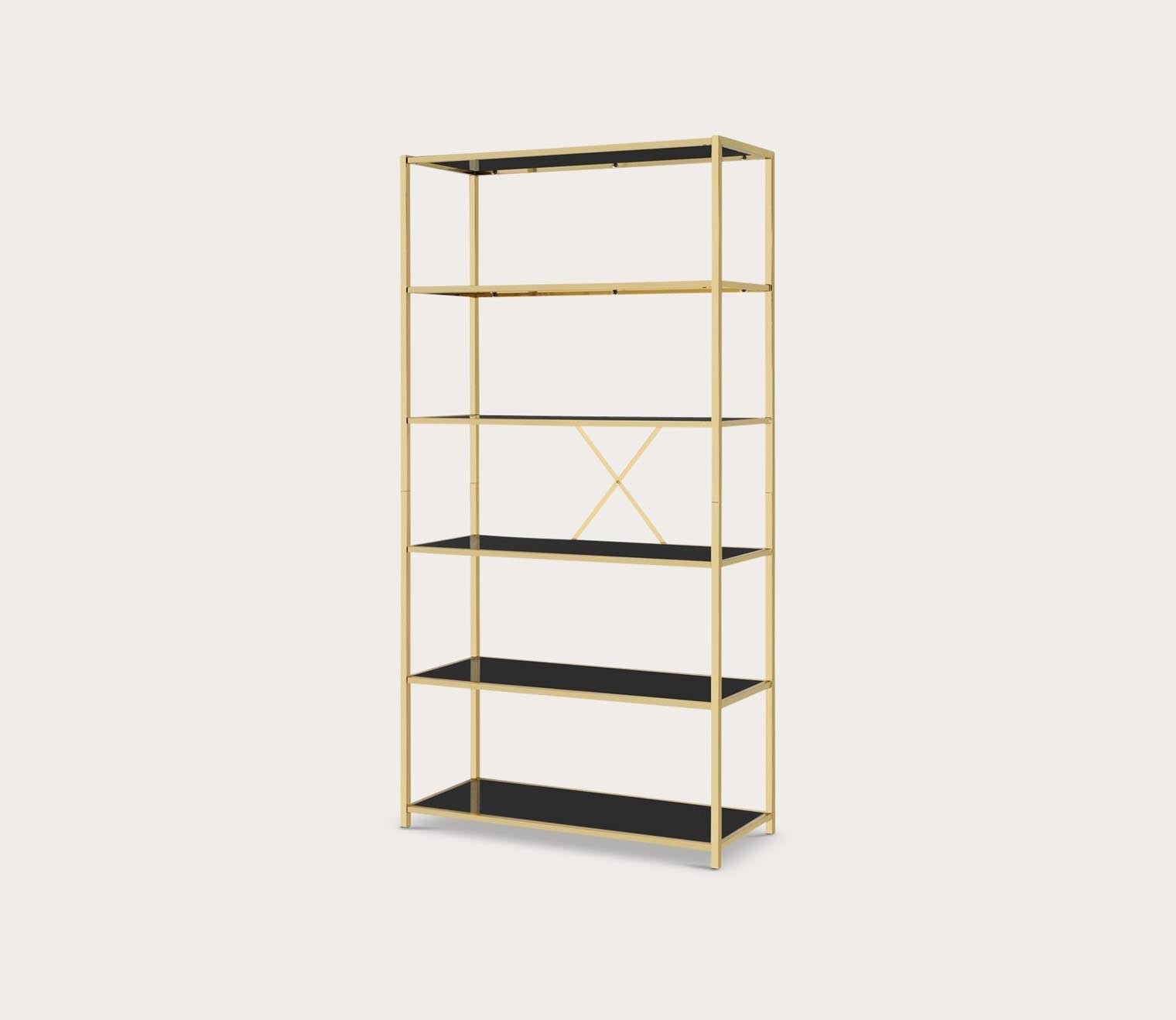 Shawn 5-Shelf Gold Metal Bookcase by Safavieh