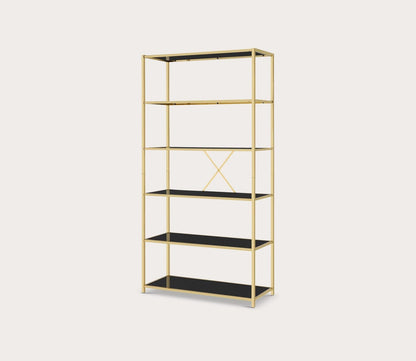 Shawn 5-Shelf Gold Metal Bookcase by Safavieh