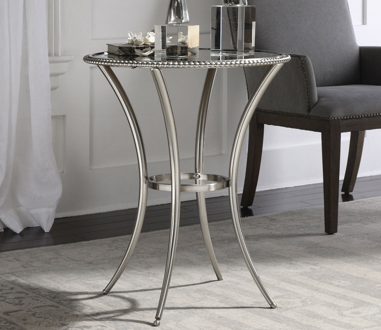 Sherise Beaded Metal Accent Table