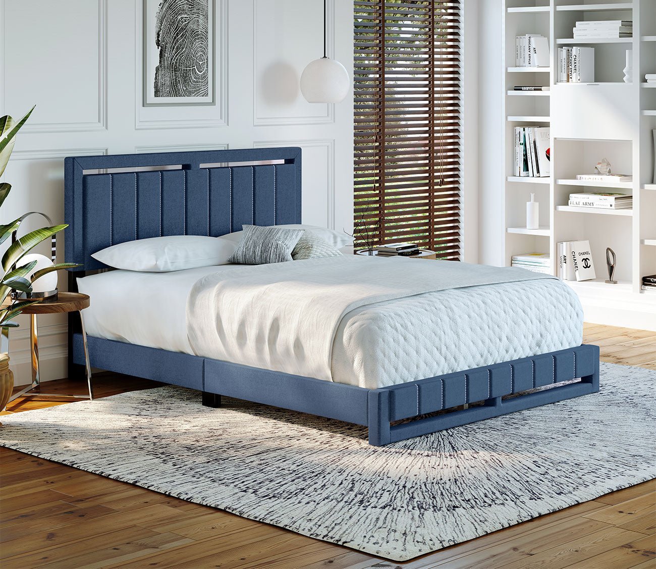 Shiloh Linen Fabric Upholstered Platform Bed