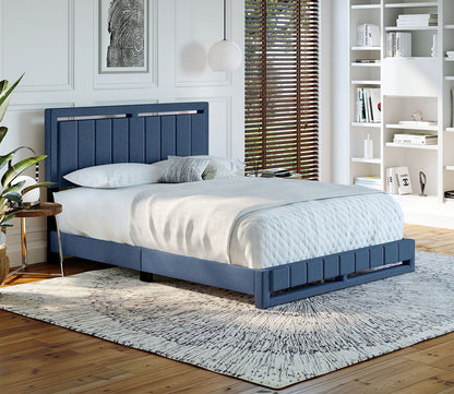 Shiloh Linen Fabric Upholstered Platform Bed by Arkotec