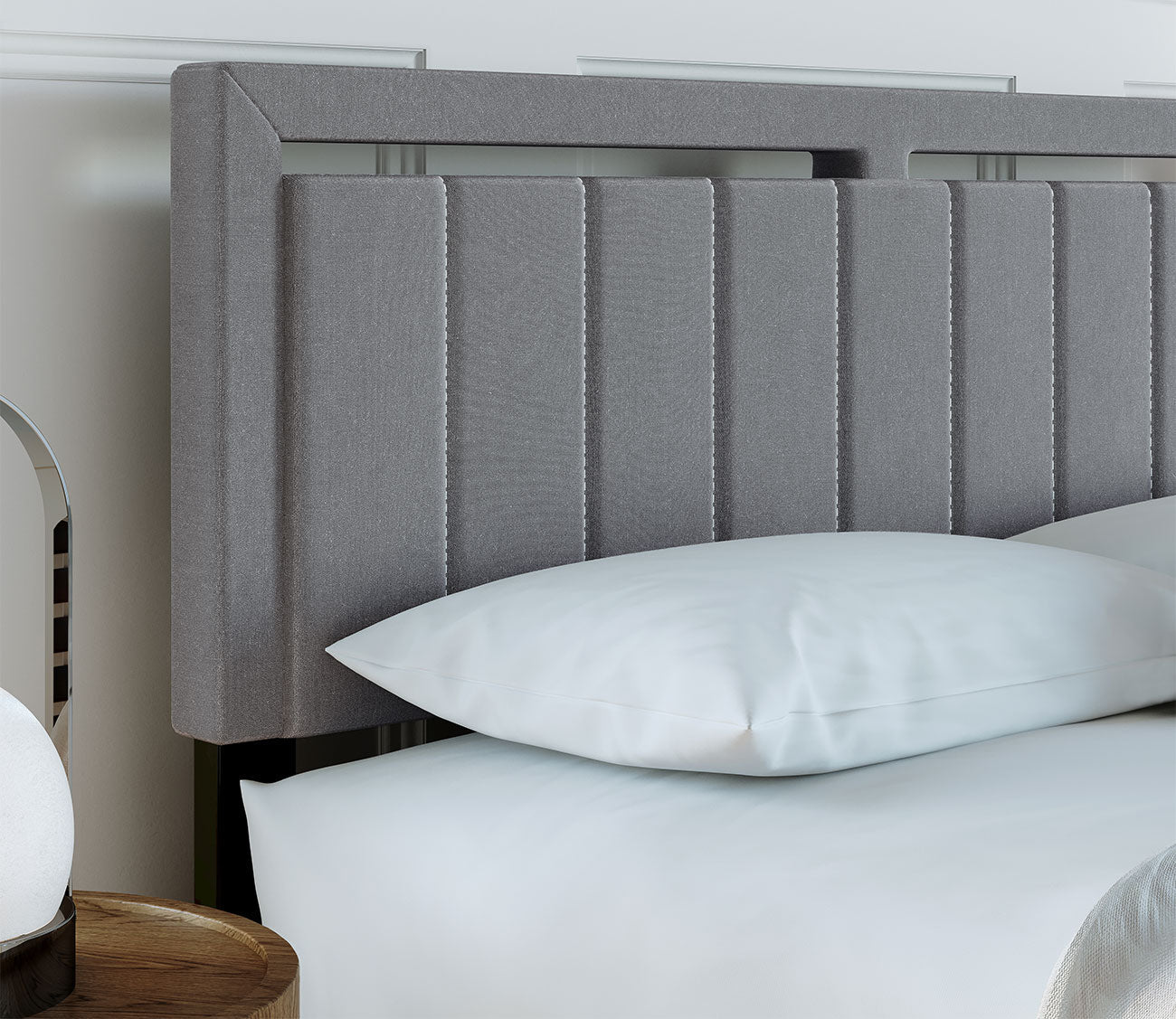 Shiloh Linen Fabric Upholstered Platform Bed by Arkotec