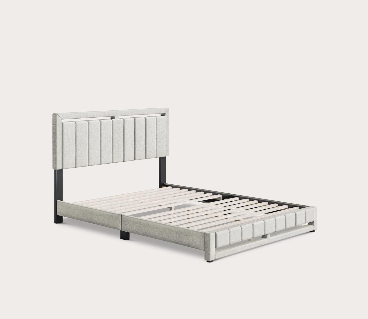 Shiloh Linen Fabric Upholstered Platform Bed by Arkotec