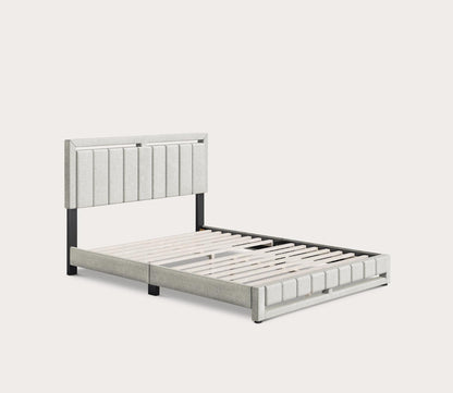 Shiloh Linen Fabric Upholstered Platform Bed by Arkotec