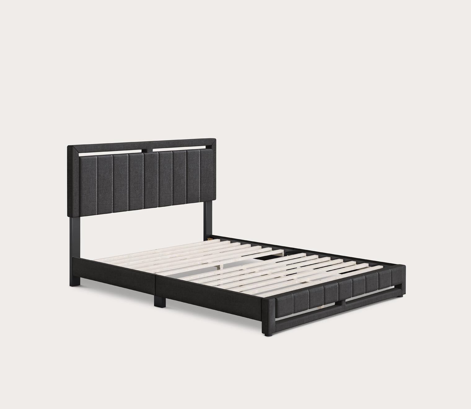 Shiloh Linen Fabric Upholstered Platform Bed by Arkotec