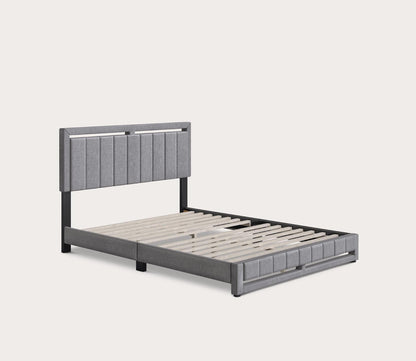 Shiloh Linen Fabric Upholstered Platform Bed by Arkotec