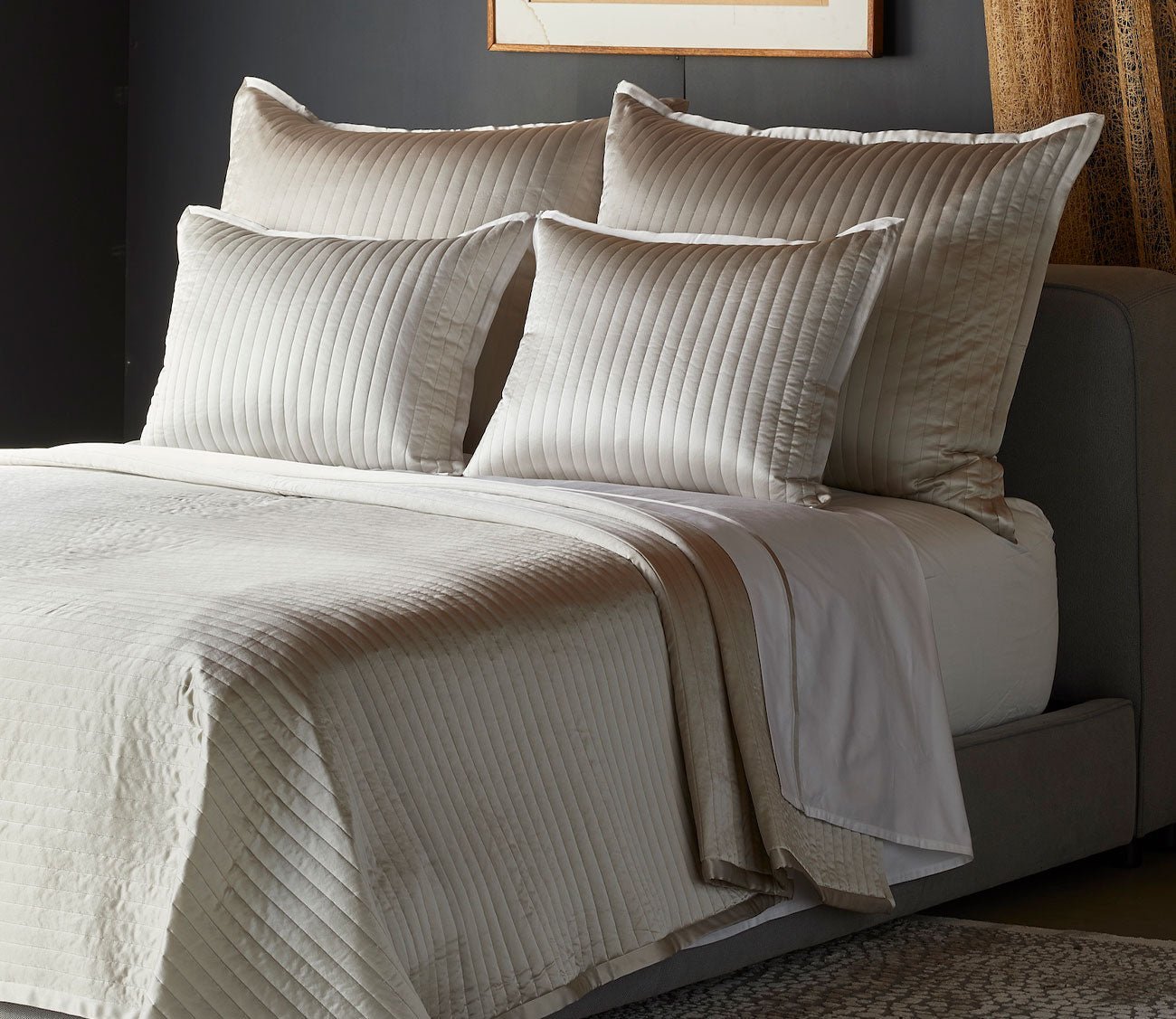 Silk Charmeuse Quilted Throw Pillow