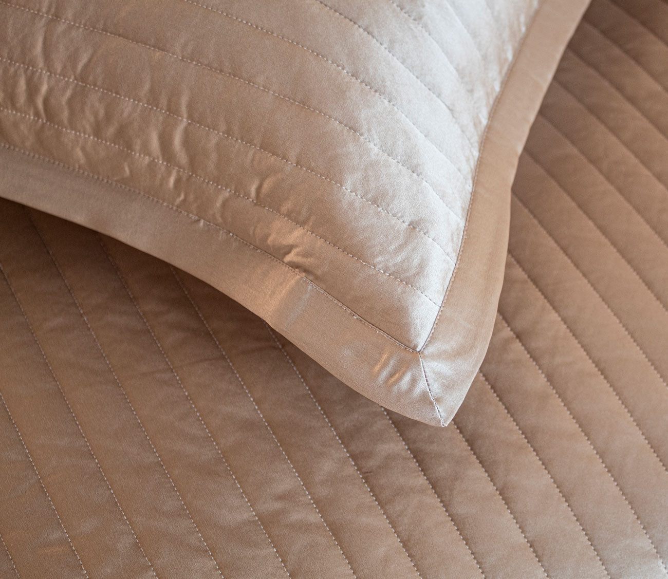 Silk Charmeuse Quilted Throw Pillow by Ann Gish