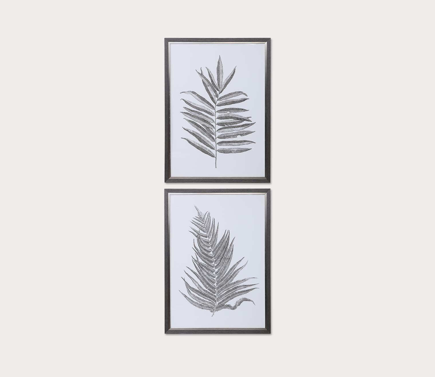 Silver Ferns Framed Prints Set of 2 by Uttermost