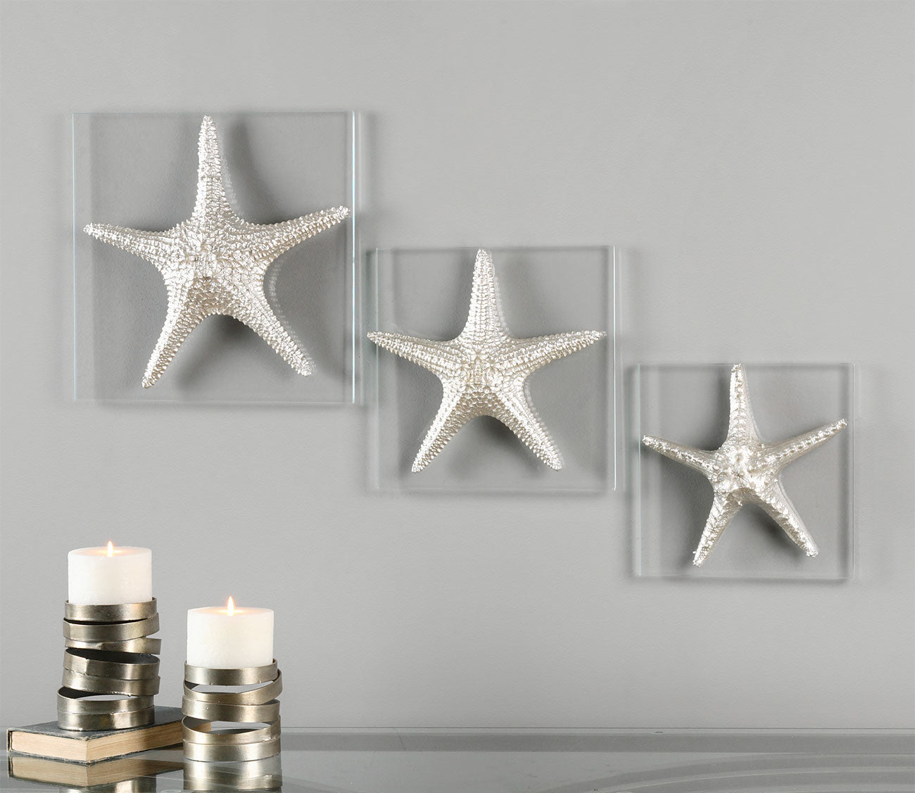 Silver Starfish Wall Art Set of 3