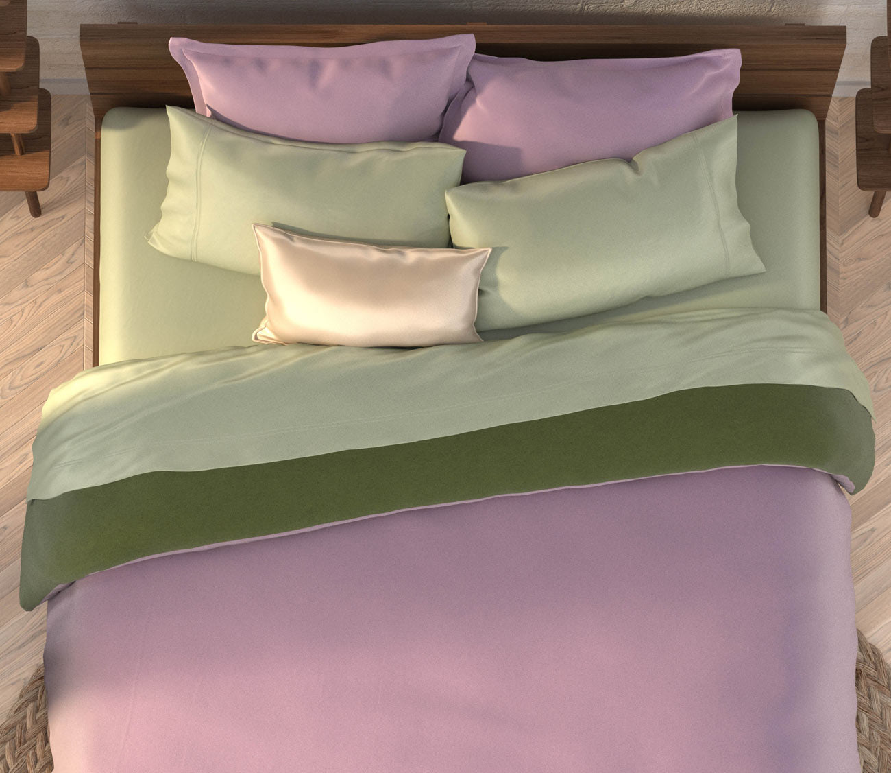 Soft Touch Bamboo Reversible Duvet Cover and Sham Set Separates by PureCare