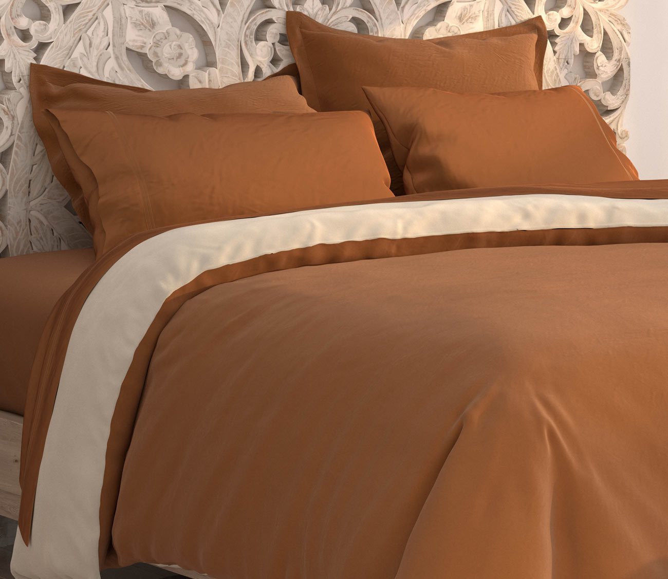 Soft Touch Bamboo Reversible Duvet Cover and Sham Set Separates by PureCare