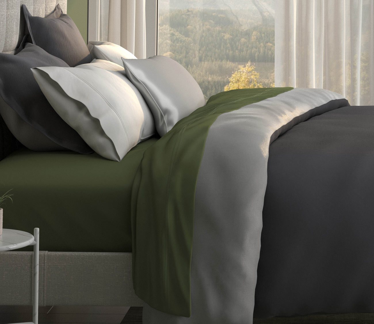 Soft Touch Bamboo Reversible Duvet Cover and Sham Set Separates