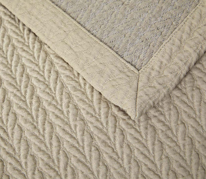 Songe Herringbone Cotton Coverlet by Yves Delorme