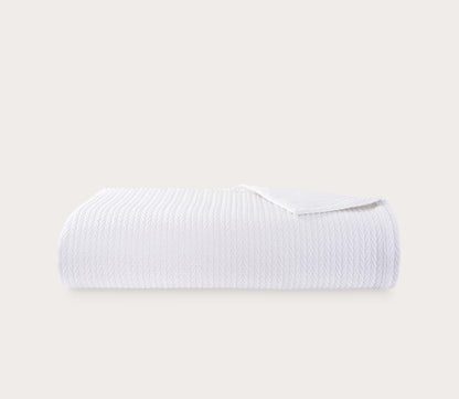 Songe Herringbone Cotton Coverlet by Yves Delorme