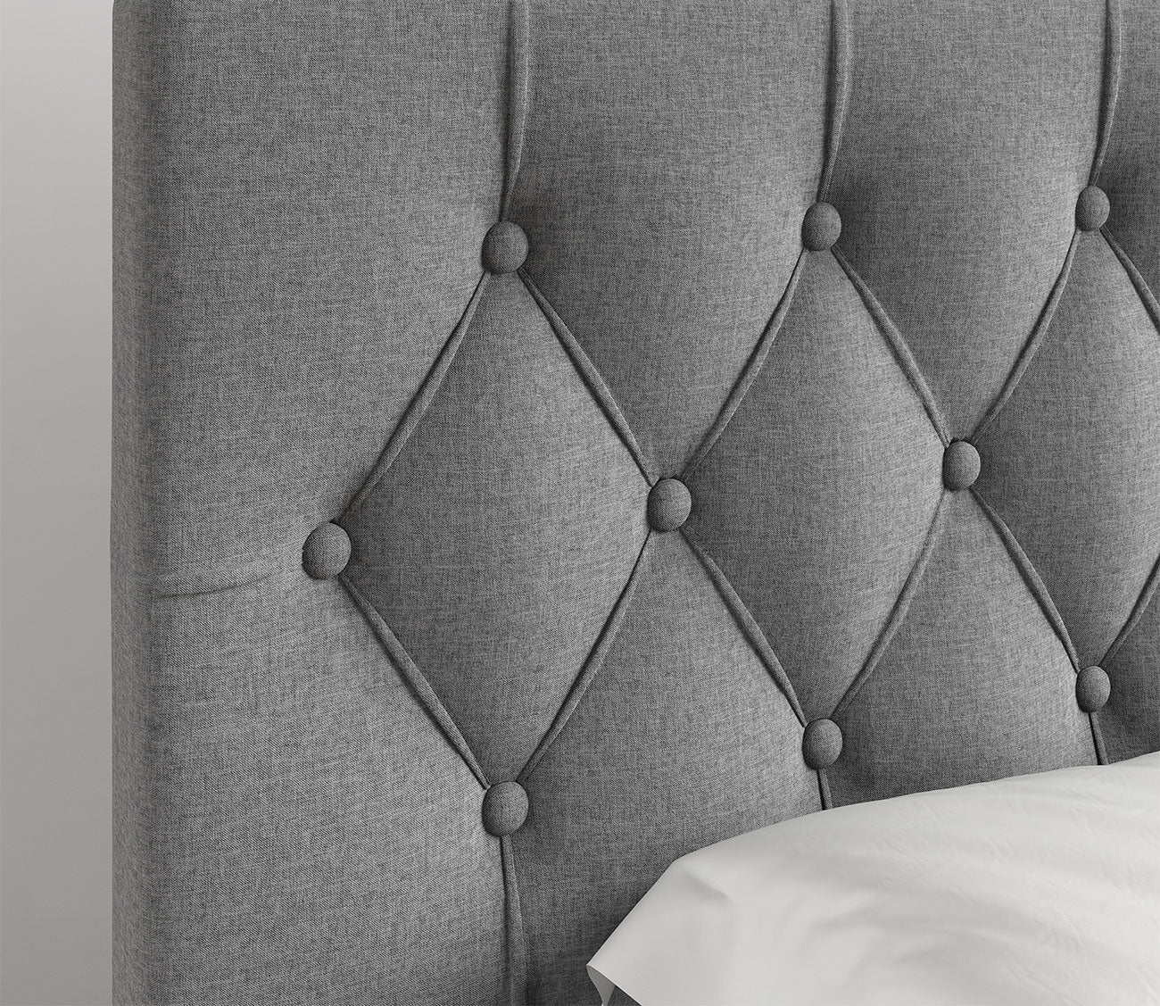Sorrento Tufted Linen Fabric Platform Storage Bed by Arkotec