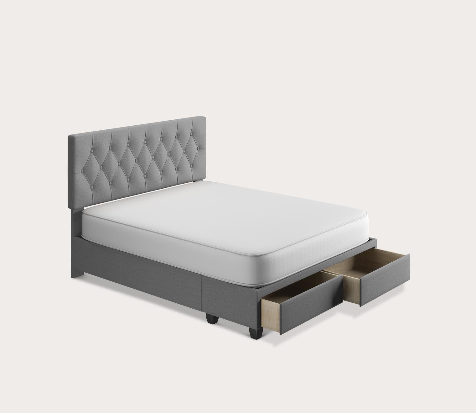 Sorrento Tufted Linen Fabric Platform Storage Bed by Arkotec