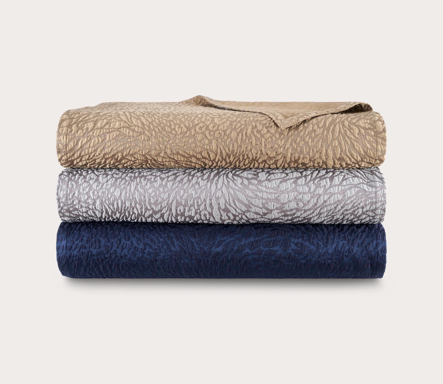 Souvenir Abstract Textured Cotton Silk Coverlet by Yves Delorme