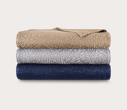 Souvenir Abstract Textured Cotton Silk Coverlet by Yves Delorme