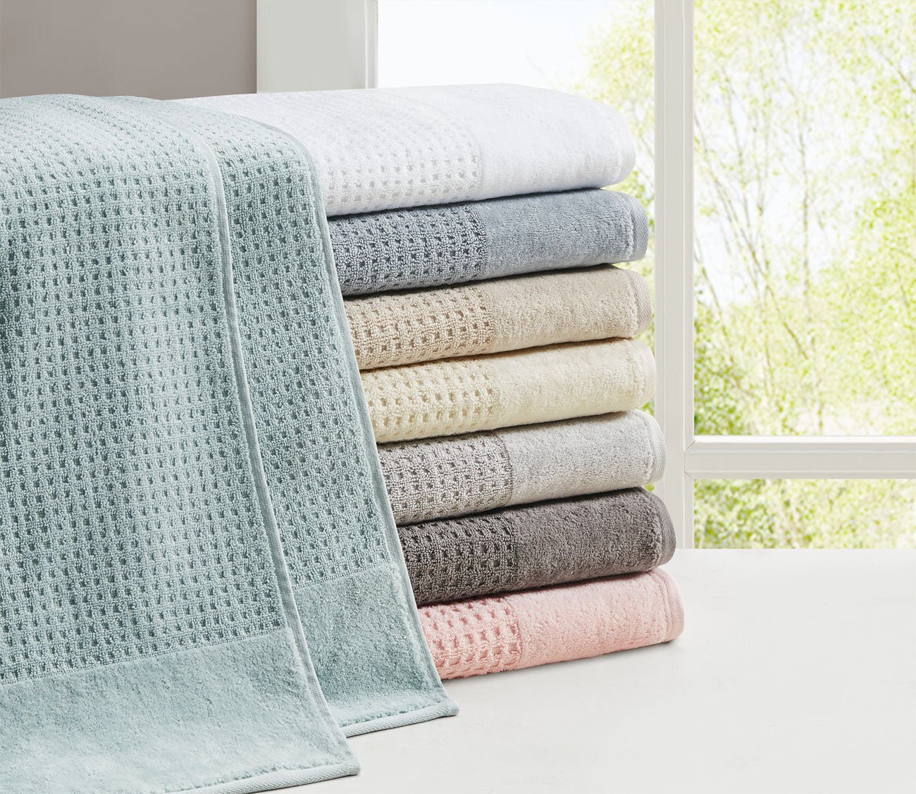 Spa Waffle 6pc Bath Towel Set by Madison Park