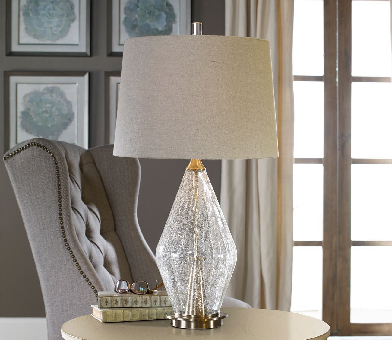 Spezzano Crackled Glass Table Lamp