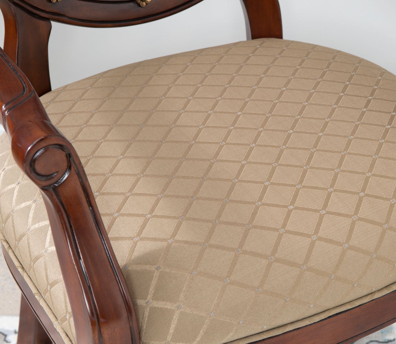 Spider Web Back Brown Wood Accent Chair by Powell