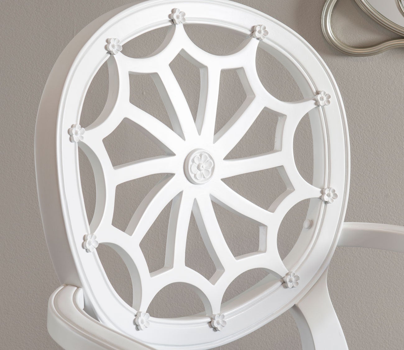 Spider Web Back White Wood Accent Chair by Powell