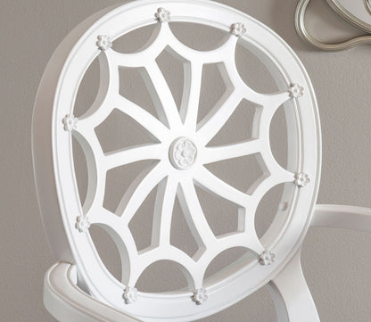 Spider Web Back White Wood Accent Chair by Powell