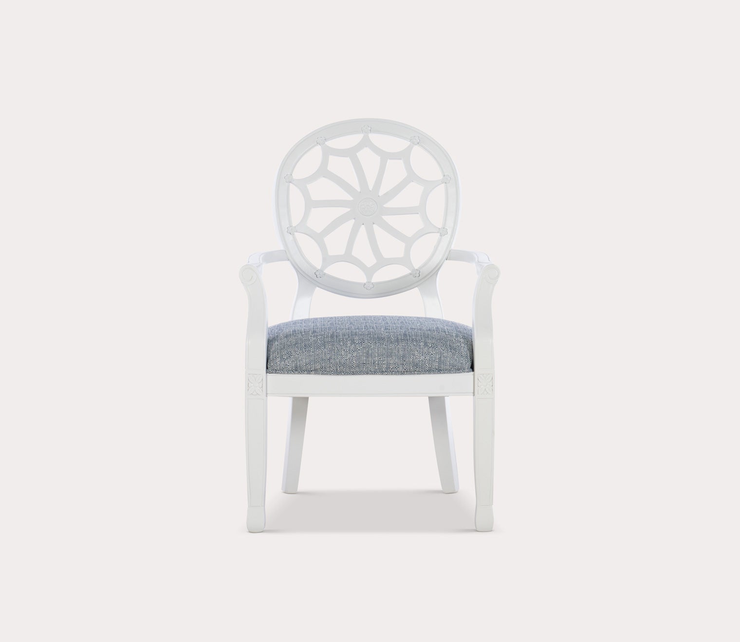 Spider Web Back White Wood Accent Chair by Powell