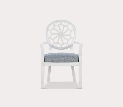 Spider Web Back White Wood Accent Chair by Powell