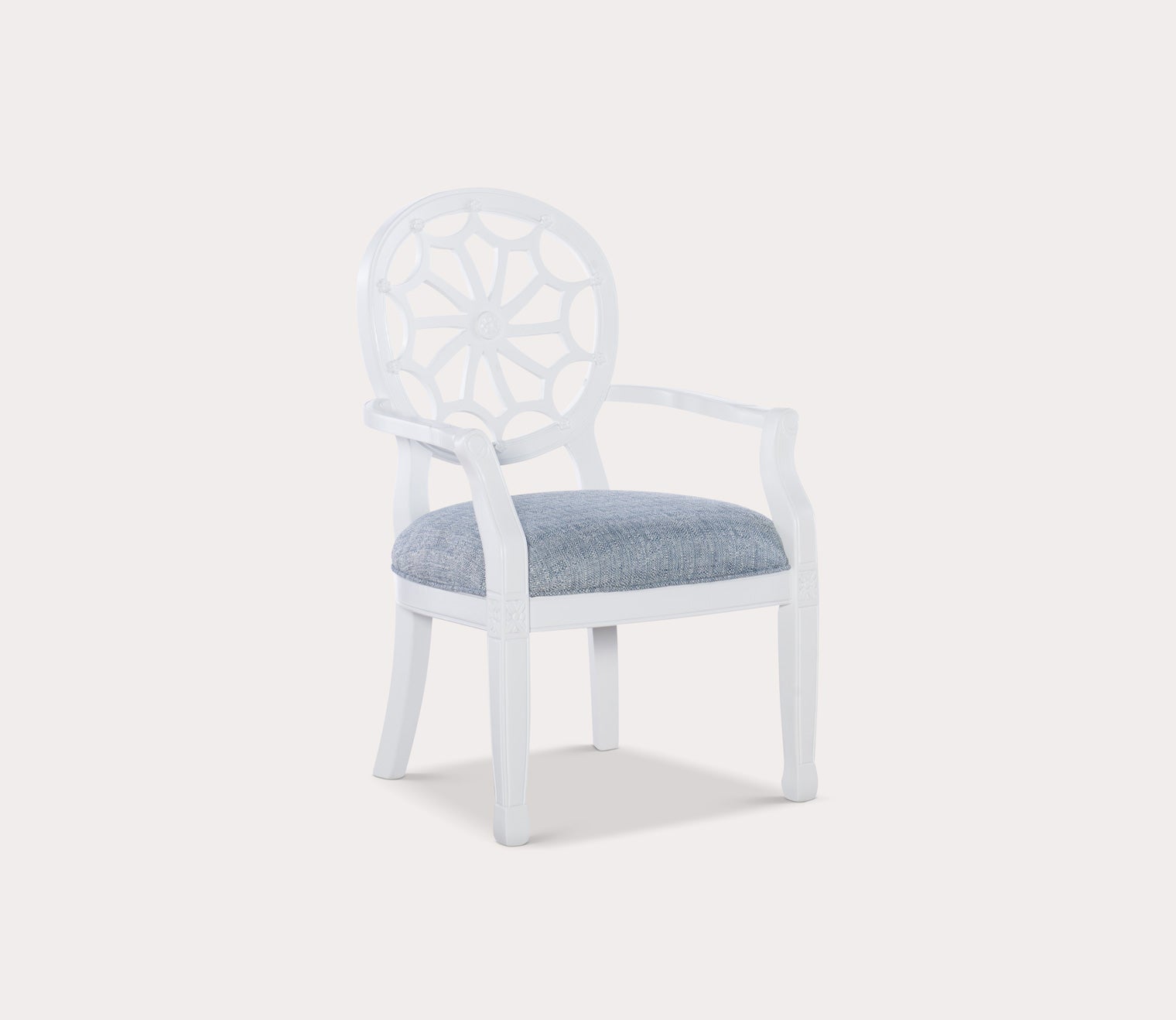 Spider Web Back White Wood Accent Chair by Powell
