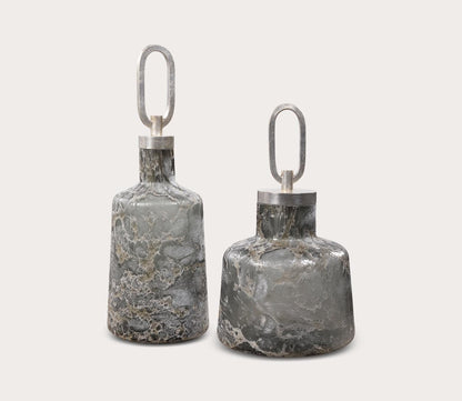 Storm Art Glass Bottles Set of 2 by Uttermost